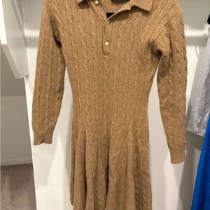 Polo by Ralph Lauren Tan Cable Knit Dress